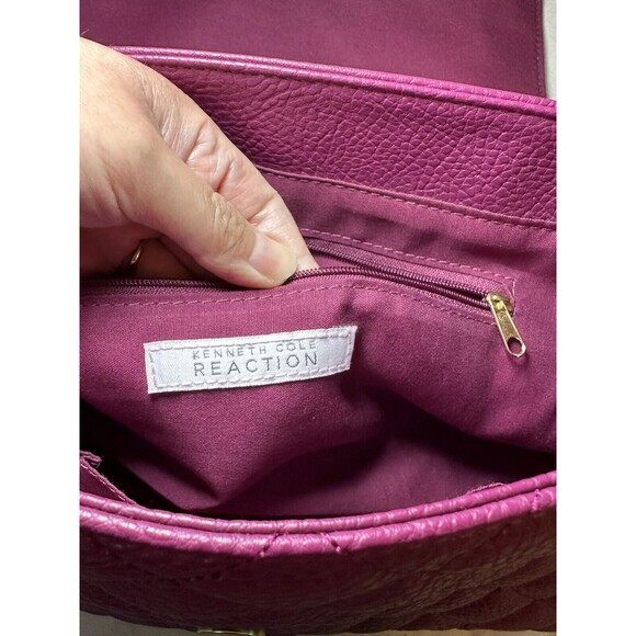 KENNETH COLE REACTION Berry Fuchsia Chain Colorful‎ Crossbody Purse - Picture 5 of 15
